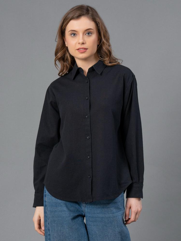Black Color Women's Casual Shirt Highly Durable & Absorptive