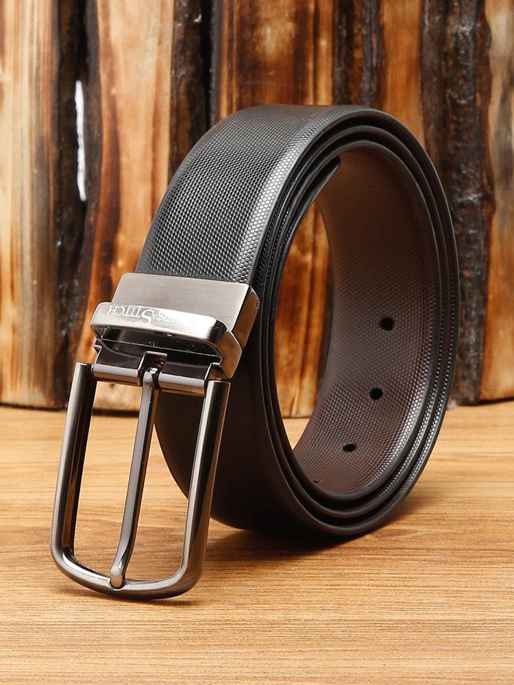 Mens Black & Brown Formal Italian Leather Reversible Belt