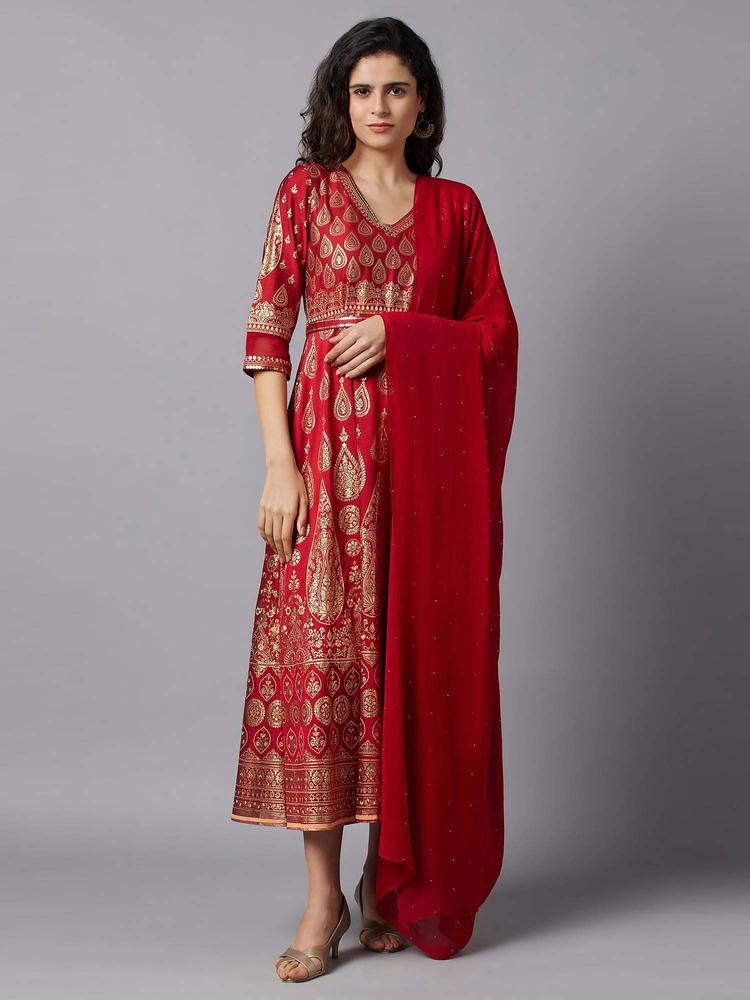 Red Dress and Dupatta (Set of 2)