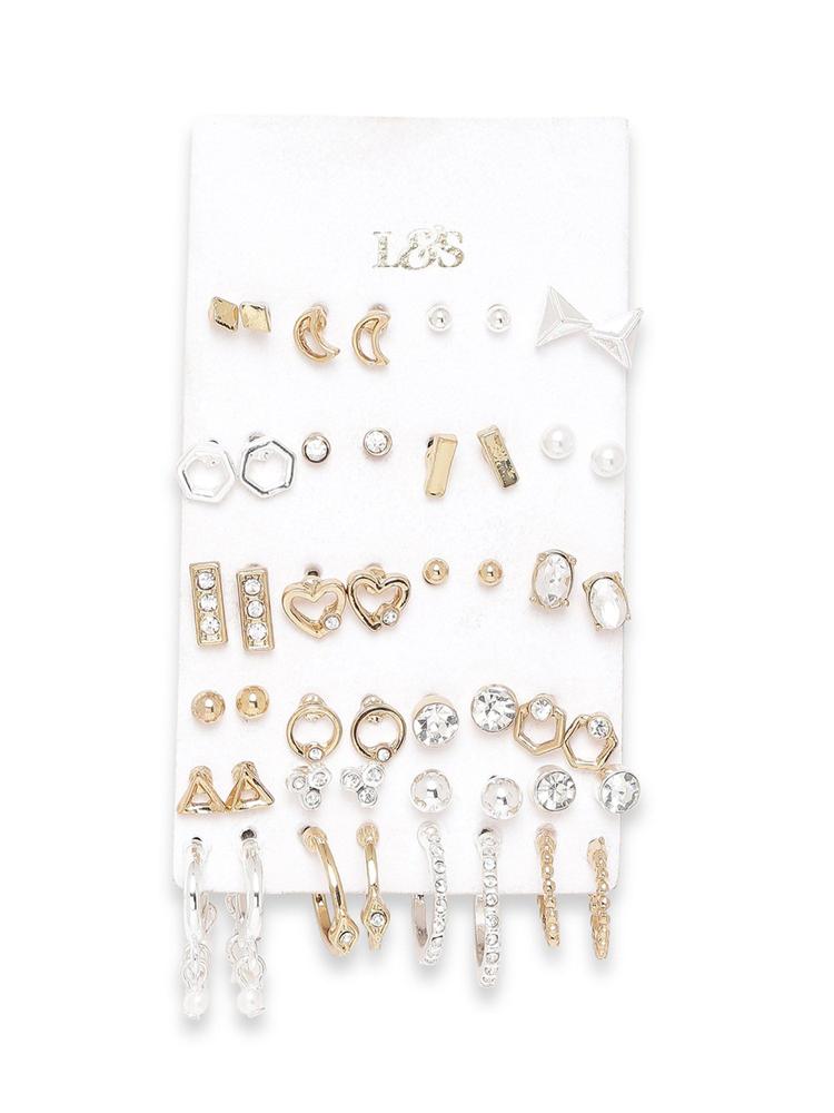 Gold-Toned Circular Studs Earrings (Pack of 24)