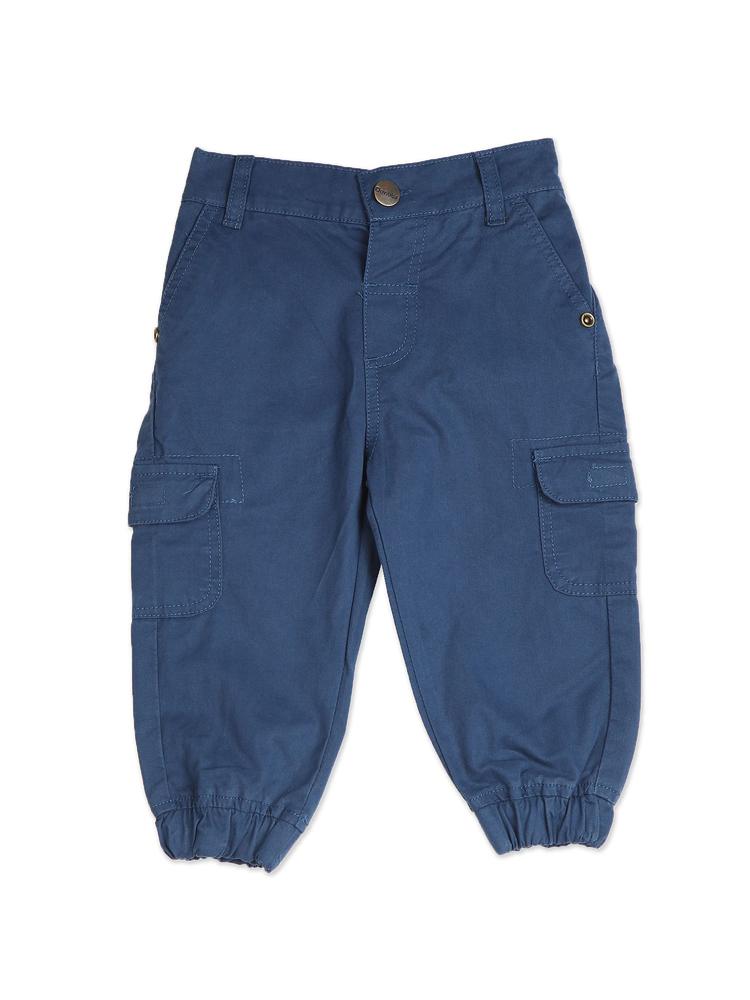 Baby Navy Mid Rise Solid Joggers