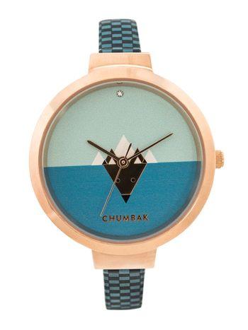 Blue PU Leather Watch