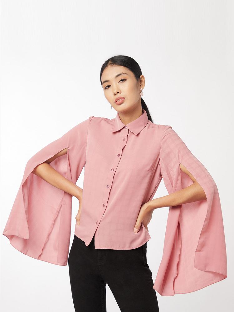 Pink Cape Sleeve Shirt