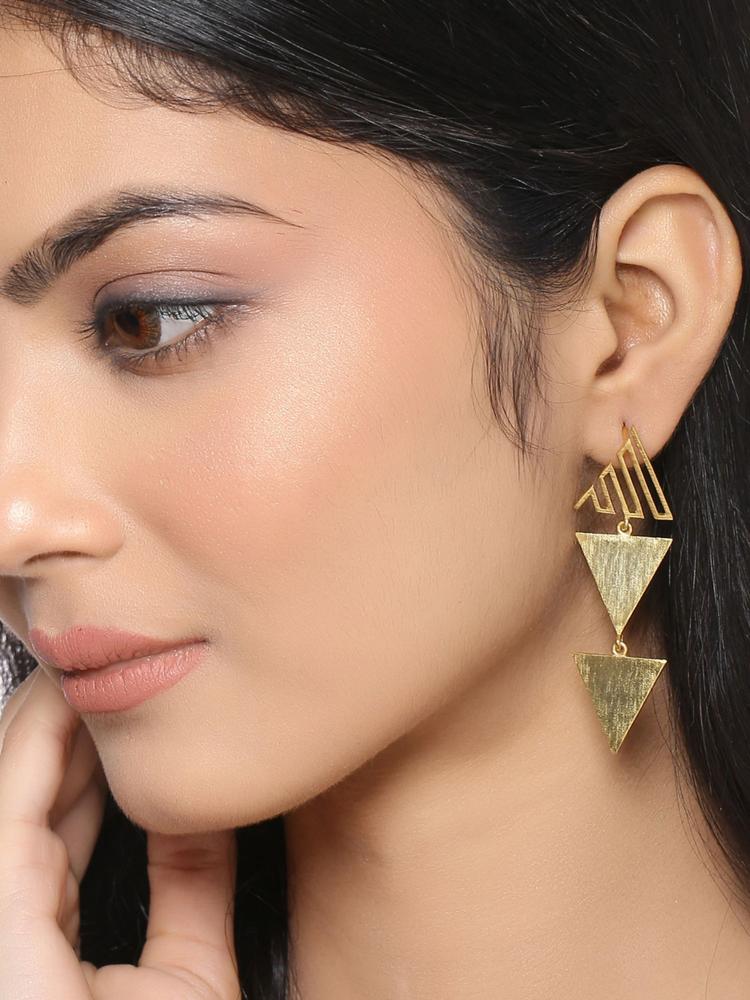 Cleopatra Gold Triangle Earrings