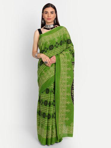 Cotton Printed Saree with Unstitched Blouse