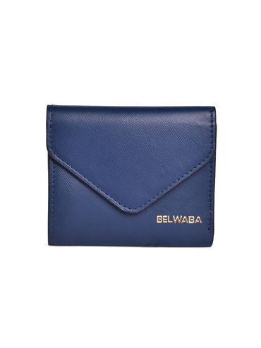 Womens Faux Leather Navy Blue Wallet