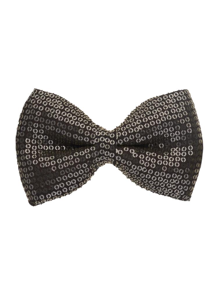 Black Lined Sequin Classic Bow Tie