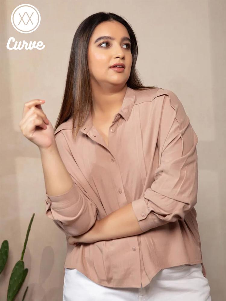 Curve Beige Happiness Redefined Shirt