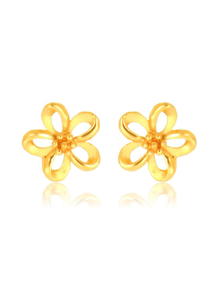 Gold 22K Yellow Gold Graceful Floral Gold Studs
