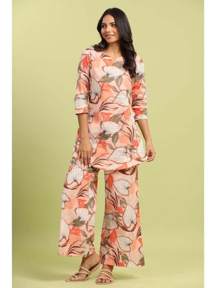 Women's Pure Organic Cotton Loungewear Set - Peach
