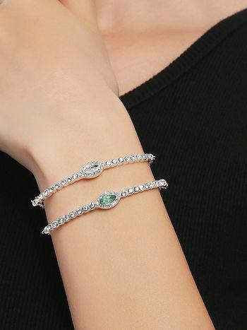 Silver Toned Bracelets with Murquise Stone (Pack of 2)