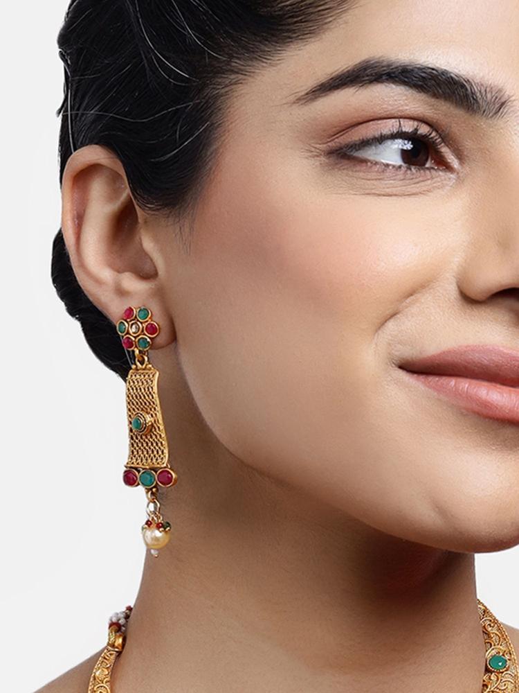 Gold-Plated Traditional Drop and Dangler Earrings for Women