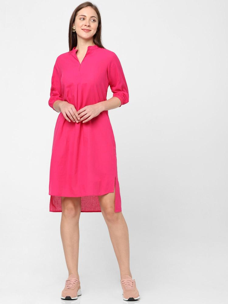 Women Solid Pink Dress