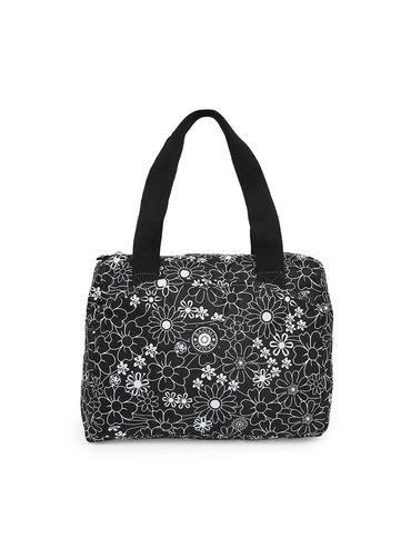 Crinkle Range Black & White Floral Color Soft Case Nylon One Size Hand Bag - Ba-9336022014