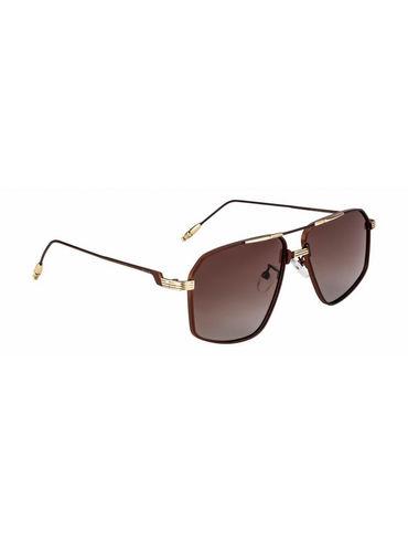 Men Brown Rectangular Sunglasses With Polarized & UV Protection Lens - OP-10060-C05