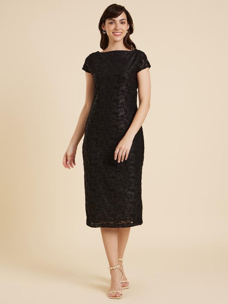 Black Cocktail Midi Dresses Dress