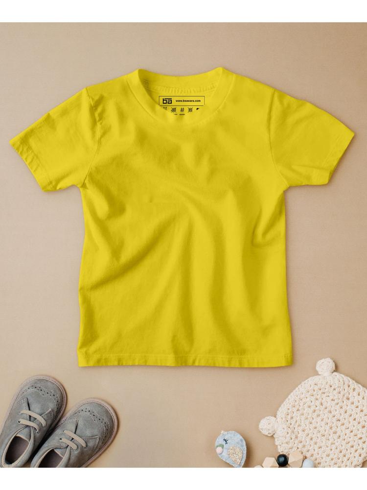 Plain Yellow Half Sleeves Kids T-shirt Yellow