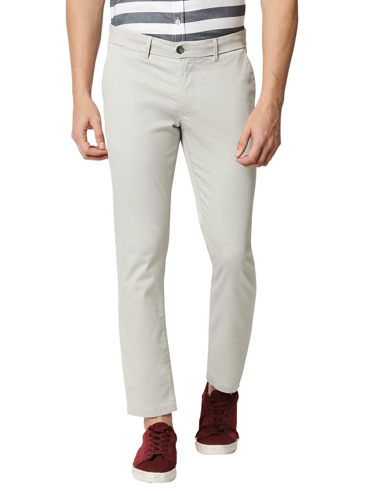 Casual Self Mid Grey Cotton Stretch Tapered Trouser