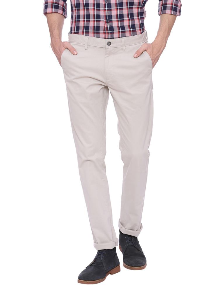 Grey Solid Casual Trouser