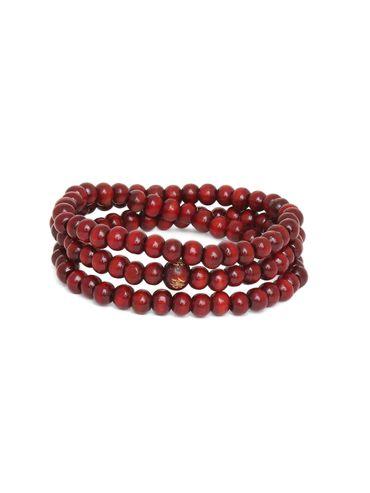 Maroon Buddhist Prayer Beads Multi Layer Bracelet