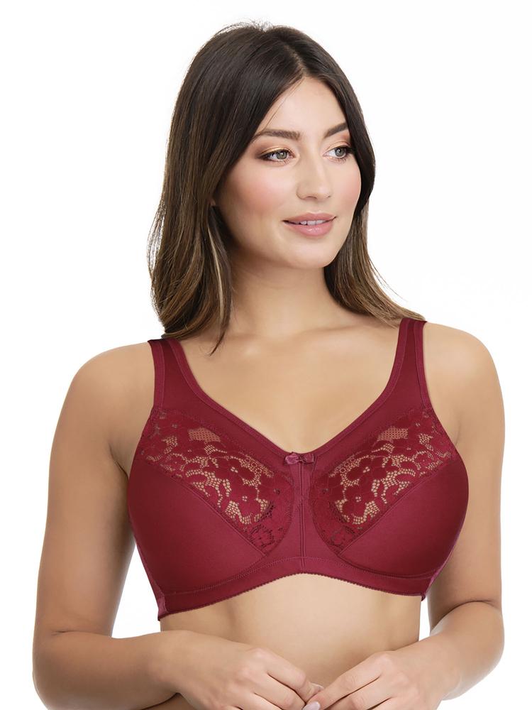 Ultra Support Non-padded Non-wired Bra - Maroon