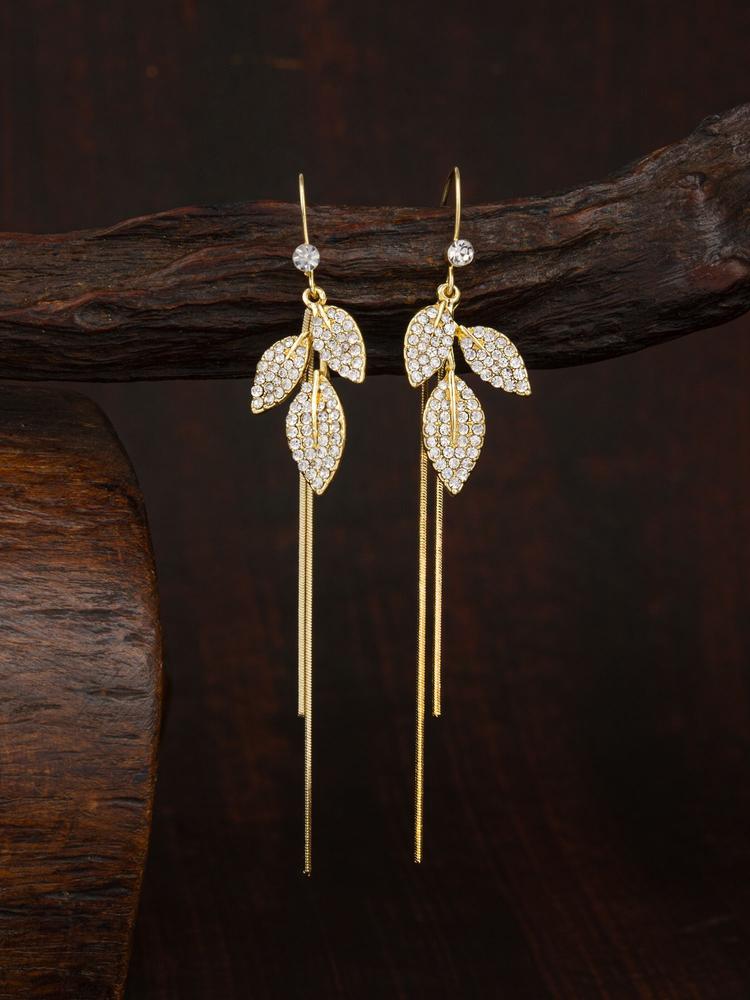 Contemporary Gold Plated Layered Gold Dangler Earring for Women