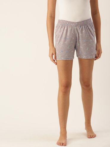 Women Grey Cotton Shorts