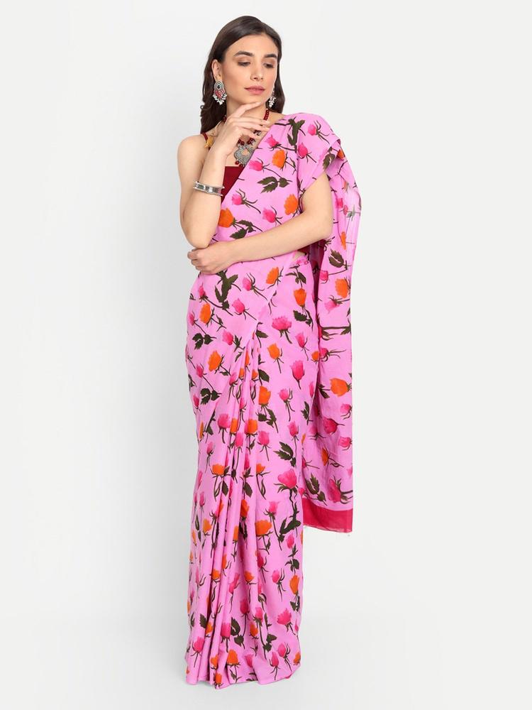Cotton Printed Saree with Unstitched Blouse