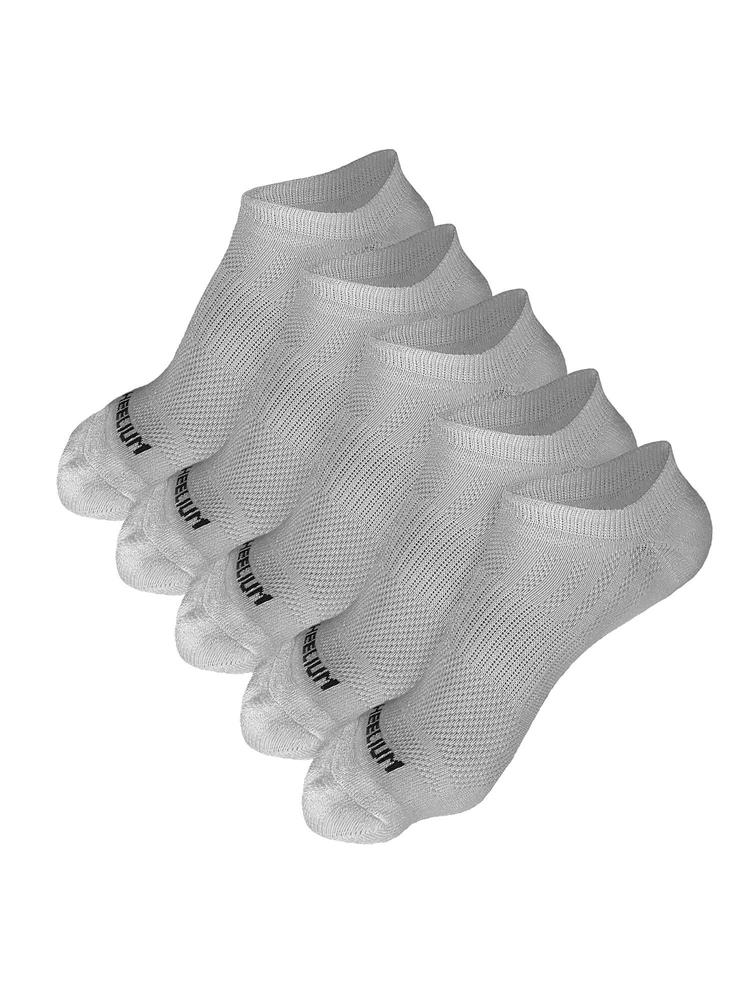 Bamboo Zero Ankle Socks for Men - Odour Free - Breathable - 5 Pairs - Light Grey