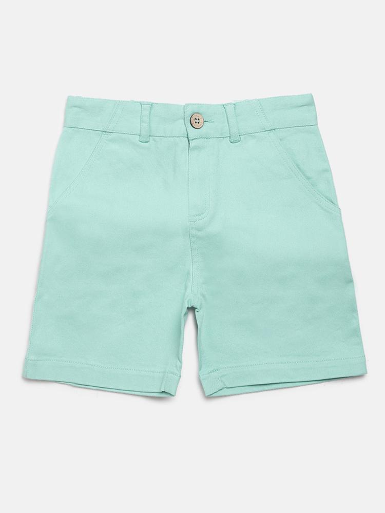 Sky Blue Solid Chino Shorts