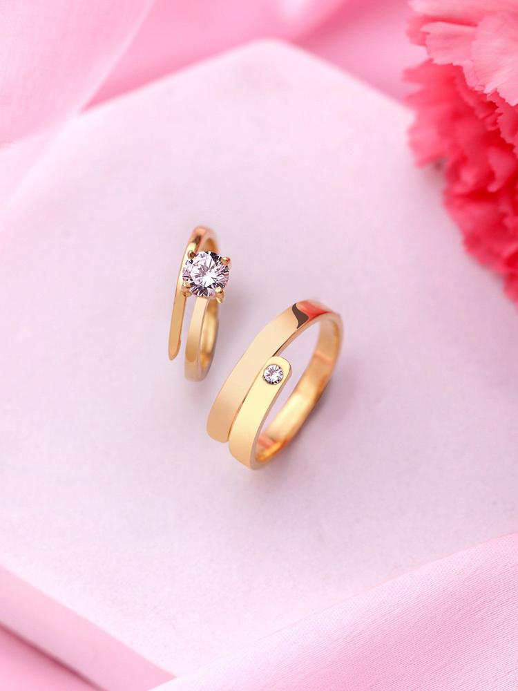 18K Gold Plated Silver Forever Couple Rings