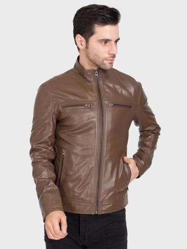 Russet Zip Leather Jacket