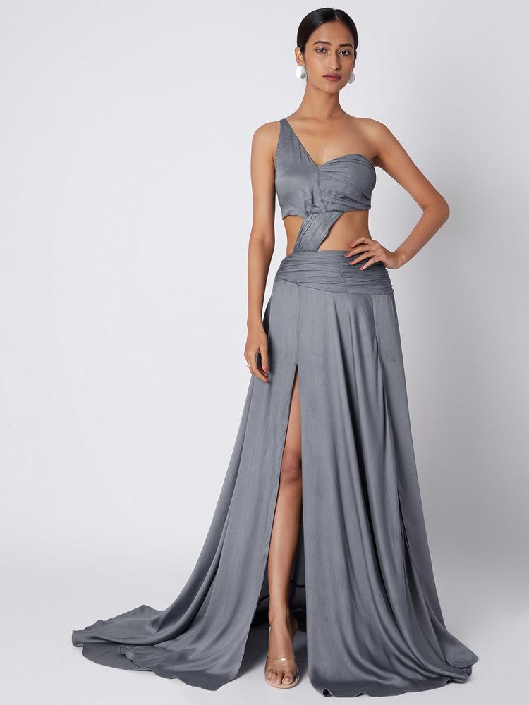 One Shoulder Tube Cut Out Gown