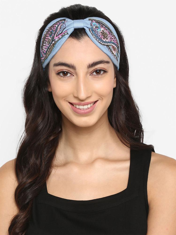 Blue Abstract Embellished Headband