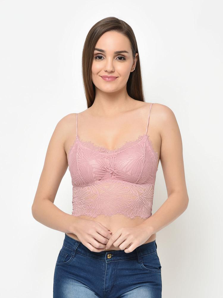 Lace Full Coverage Bralette - Coral