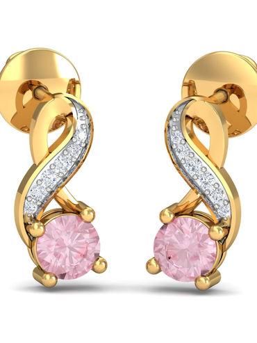 14K Delightful Pink Sapphire Earrings for Women and Girls