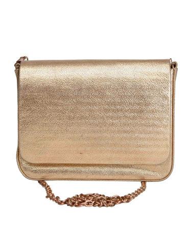 All Gold Leather Clutch