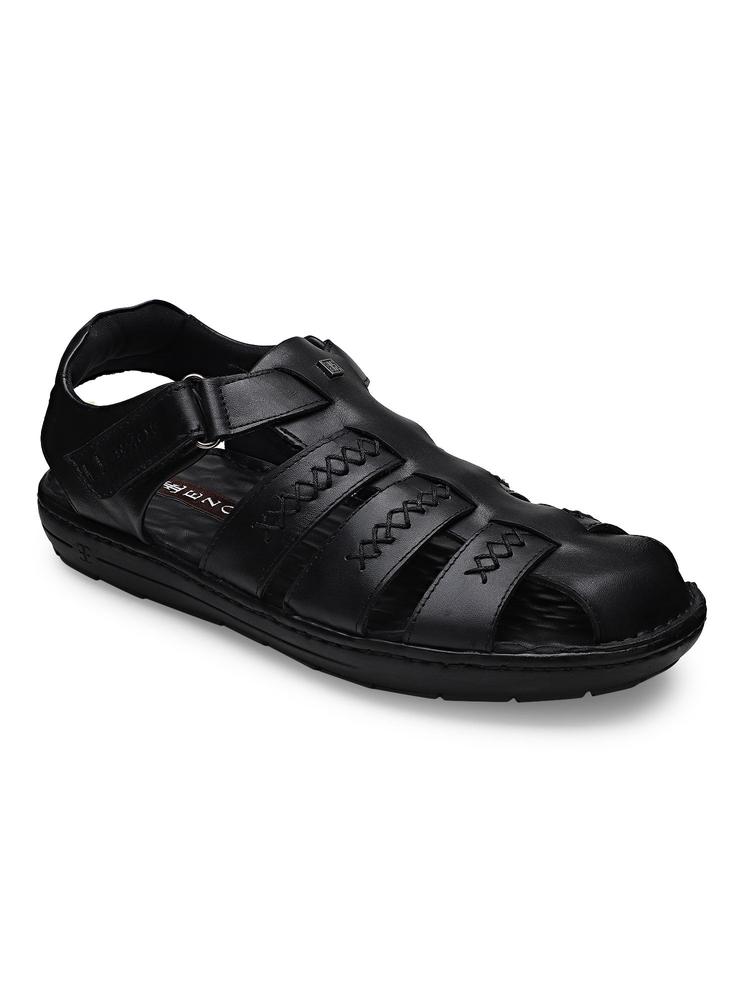 Men Oscar Black Leather Sandals