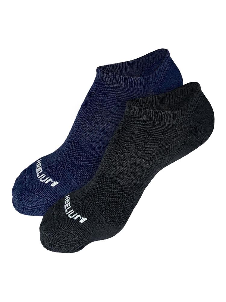 Bamboo Zero Ankle Socks for Men - Odour Free - 2 Pairs - Black - Navy Blue