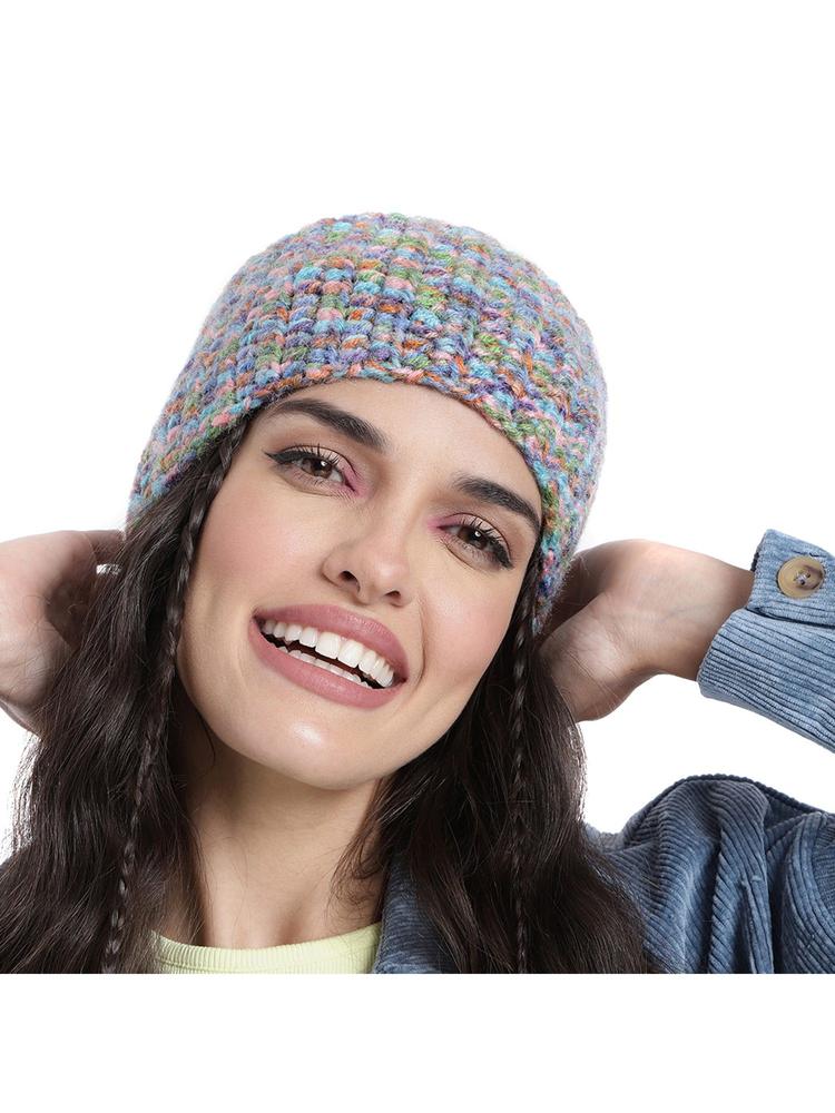 Women Multicoloured Crocheted Woollen Headband