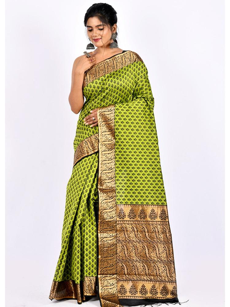 Green Cotton Saree without Blouse