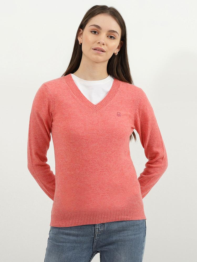 Women Solid V-Neck Sweater