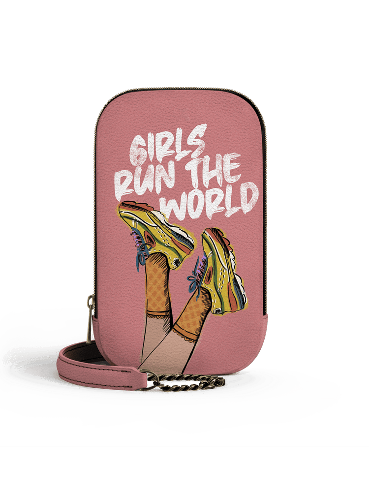 Peach Girls Run The World Tallboi Crossbody Bag