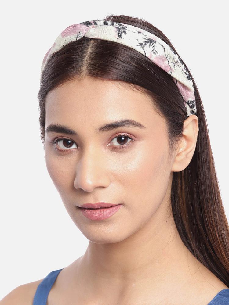 Floral Printed Peach Knot Hairband