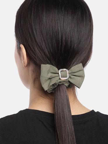 Olive Green Bow Scrunchie