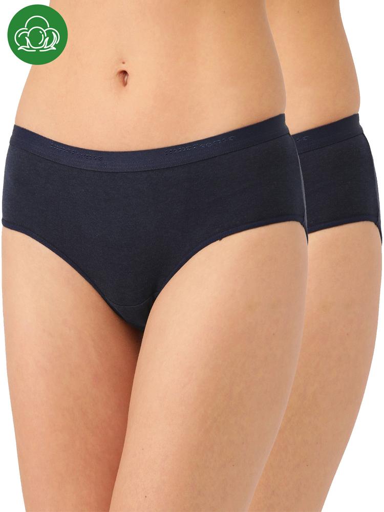 Women's Organic Cotton Antimicrobial High Waist Hipster (Pack of 2) - Blue