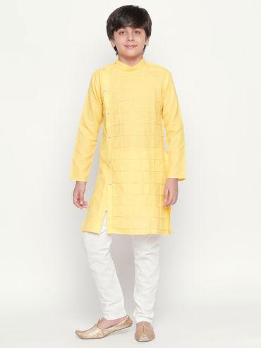 Boys Yellow Kurta Pyjama (Set of 2)