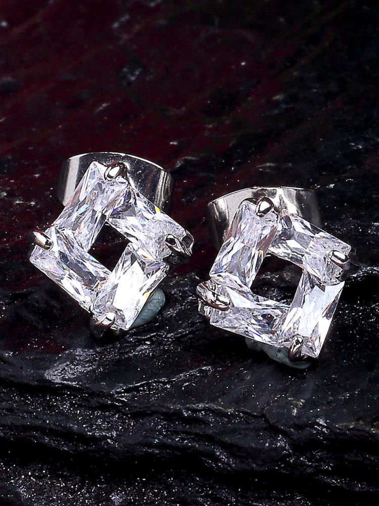 Platinum Plated Austrian Crystal Stud Earrings