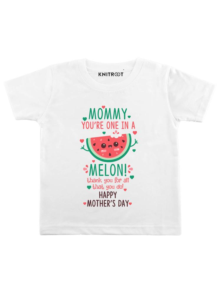 White One In A Melon Print T-Shirt