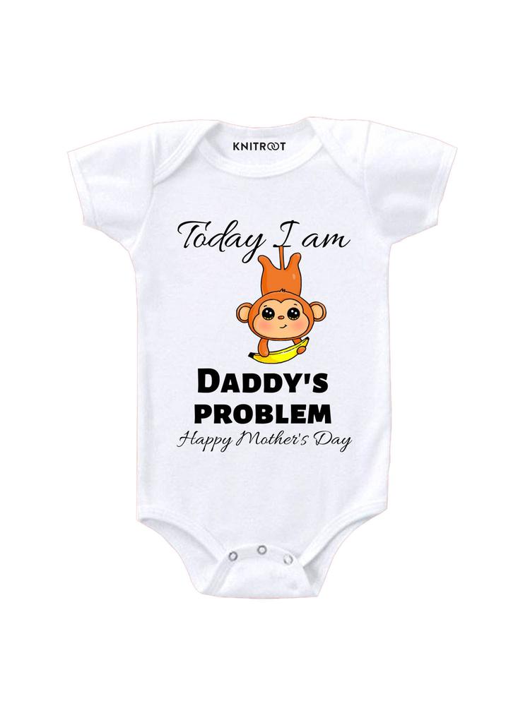 White Daddy's Problem Print Onesie
